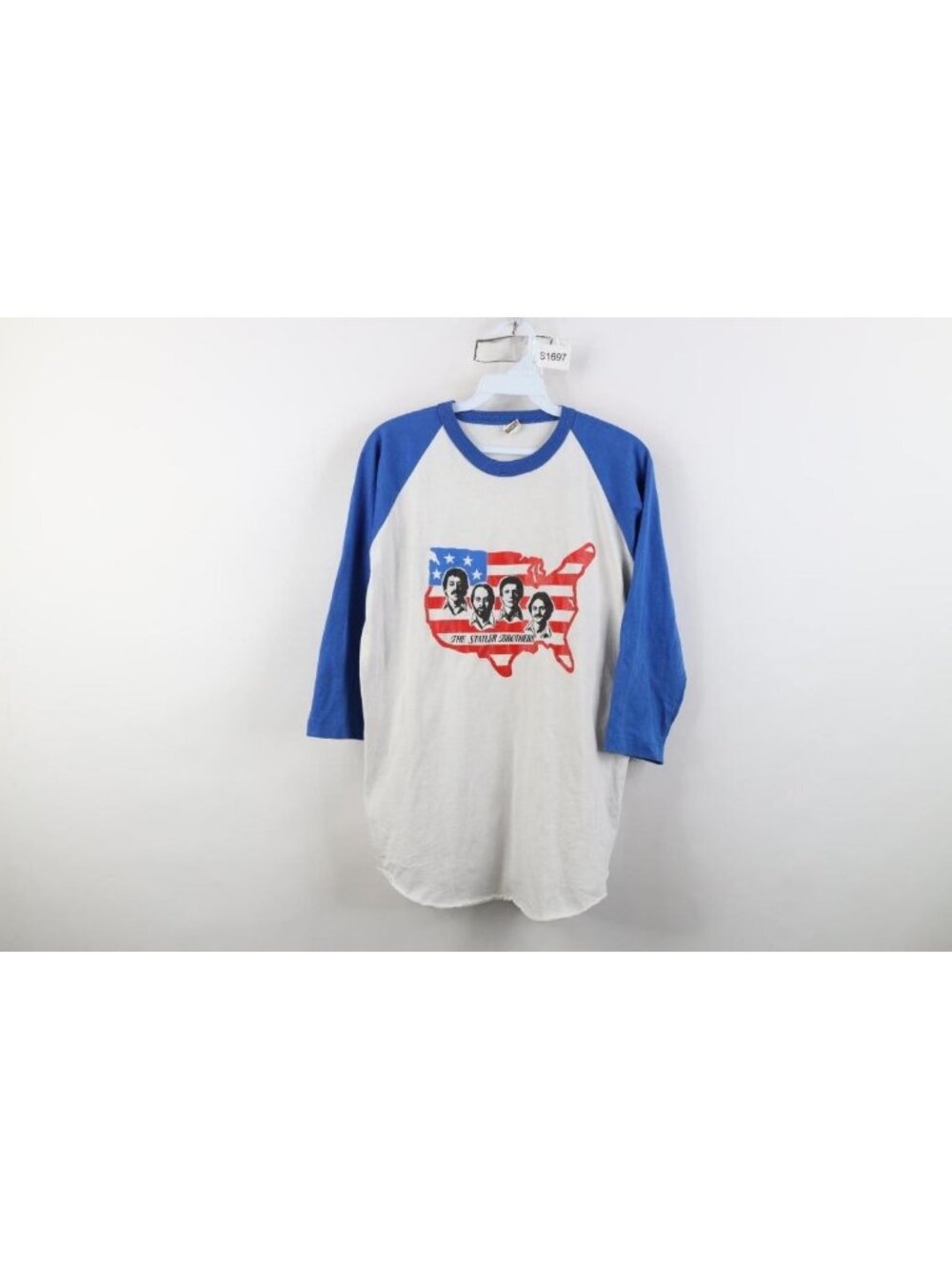 Vintage 80s Mens Large The Statler Brothers Band 3/4 Sleeve Raglan T-Shirt USA